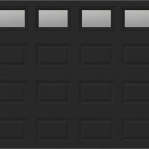 10x8 Black Garage Door with top row clear glass